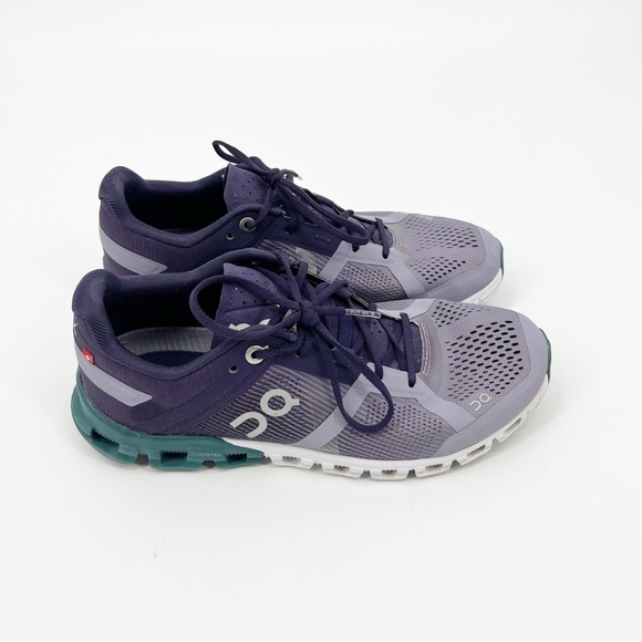 On Running Shoes - Women's ON Cloudflow Green Purple Swiss Running Sneakers Size 7